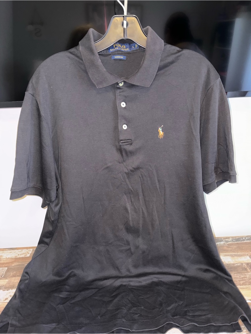 Polo by Ralph Lauren Black Short-Sleeve Polo with Embroidered Pony